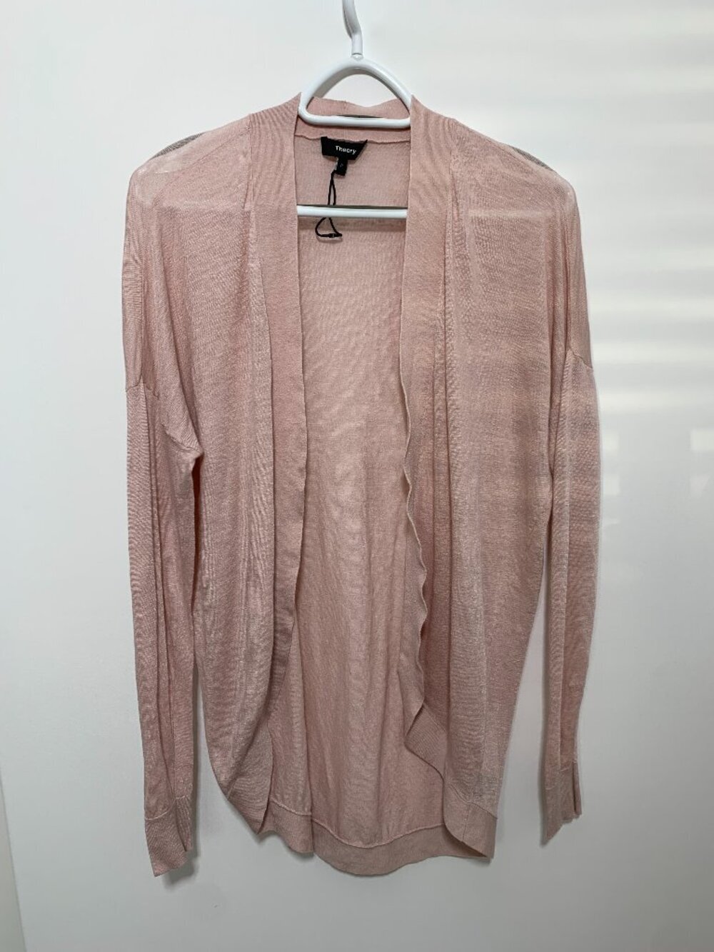 Theory open front Cardigan pink size P